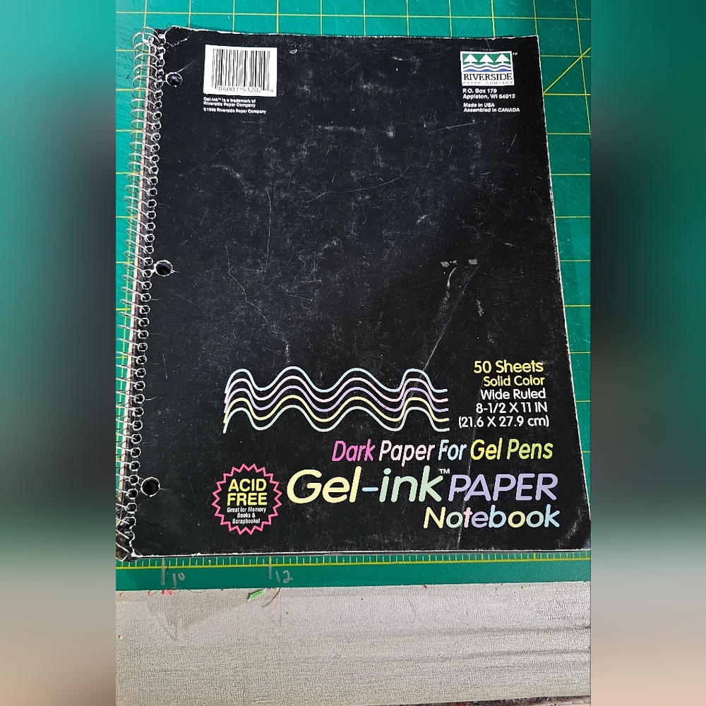 Vintage Black Gel-Ink Paper Notebook